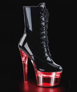 Pleaser Shoes By Pleaser USA FLASHDANCE-1020-7 Pleaser Shoes Light Up Platform Stripper Boot Booties And Ankle High Boots