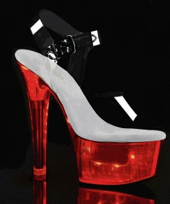 Pleaser Shoes By Pleaser USA FLASHDANCE-608CH Pleaser Shoes Light Up Pole Dancing High Heels 6 Inch Heels