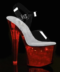 Pleaser Shoes By Pleaser USA 7 Inch Heels FLASHDANCE-708CH Hologram LED Light Up Stripper Shoes