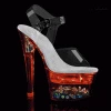 Pleaser Shoes By Pleaser USA 7 Inch Heels FLASHDANCE-708SQ Platform LED Light Up Sequin Stripper Soes
