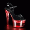Pleaser Shoes By Pleaser USA FLASHDANCE-709 Black Patent Upper LED Platform Stripper Shoe