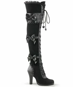 Demonia Shoes GLAM-300 Velvet Gothic Lolita Thigh High Demonia Boot Thigh High Boots