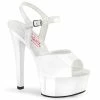 Pleaser Shoes By Pleaser USA GLEAM-609 Pleaser Shoes White Comfort Pole Dancing Class 6 Inch Heels