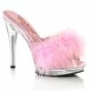 Fabulicious GLORY-501F-8 Pleaser Shoes Pink Marabou Fur Bedroom Shoe Comfortable 6 Inch Stripper Shoes