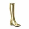 Funtasma Costume Footwear Halloween Costume Footwear GOGO-300 Funtasma Shoes Gold Knee High Costume Boots