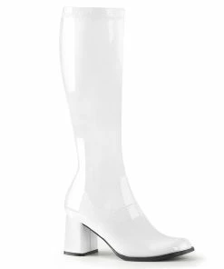 Funtasma Costume Footwear GOGO-300 Funtasma Shoes White Patent Costume Boots