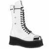 Demonia Shoes GRAVEDIGGER-14 Demonia Shoe White Platform Boot