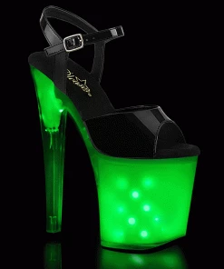 Pleaser Shoes By Pleaser USA ILLUMINATOR-809 Pleaser Shoes Light Up 8 Inch Stripper Shoes 8 Inch Heels