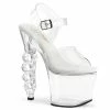 Pleaser Shoes By Pleaser USA 7 Inch Heels IRONGRIP-708 Pleaser Shoes Clear Platform Stripper Shoe