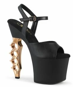Pleaser Shoes By Pleaser USA 7 Inch Heels IRONGRIP-709 Pleaser Shoes Brass Knuckle Heel Stripper Shoes