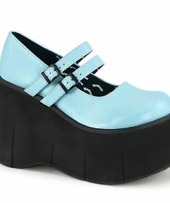 Demonia Shoes KERA-08 Blue Gothic Platform MaryJane By Demonia Women's Demonia Footwear