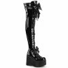 Thigh High Boots KERA-303 Demonia Shoes Black Patent Gothic Thigh Boot