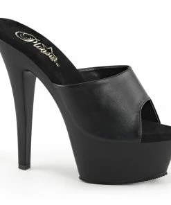 Pleaser Shoes By Pleaser USA KISS-201 Pleaser Shoes Black Vegan Platform Stripper Shoe