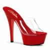 Pleaser Shoes By Pleaser USA KISS-201 Pleaser Shoes Red Chrome Platform Shoes