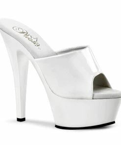 Pleaser Shoes By Pleaser USA 6 Inch Heels KISS-201 Pleaser Shoes White Patent Platform Stripper Shoe