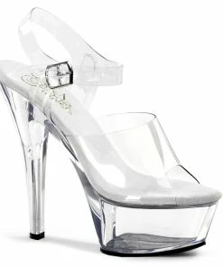 Pleaser Shoes By Pleaser USA KISS-208 Pleaser Shoes Clear Pole Dancing Fitness Shoe 6 Inch Heels