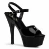 Pleaser Shoes By Pleaser USA KISS-209 Pleaser Shoes Black Patent Platform Pole Dancing Shoe 6 Inch Heels