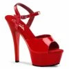 Pleaser Shoes By Pleaser USA 6 Inch Heels KISS-209 Pleaser Shoes Red Patent Platform Pole Dancing Shoe