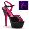 Pleaser Shoes By Pleaser USA KISS-209TT Pleaser Shoes UV Blacklight Effect Pole Dancing Shoe 6 Inch Heels
