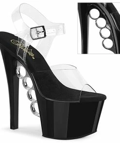 Pleaser Shoes By Pleaser USA KNUCKS-708 Platform Brass Knuckle Exotic Dancer Shoe 7 Inch Heels