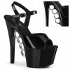 Pleaser Shoes By Pleaser USA 7 Inch Heels KNUCKS-709 Pleaser Shoes Black Patent Brass Knuckles Stripper Shoe