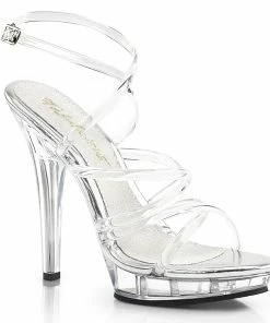 Fabulicious Shoes By Pleaser USA LIP-106 Clear Strappy High Heel Sandal Sexy Sandals