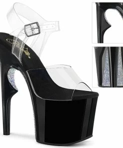 Pleaser Shoes By Pleaser USA LOVETHORN-708CRS Pleaser Shoe Clearance Rhinestone Rose Thorn Stripper Shoe 7 Inch Heels