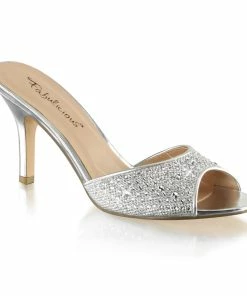 Fabulicious Shoes By Pleaser USA LUCY-01 Silver Slide Sexy Evening Shoe