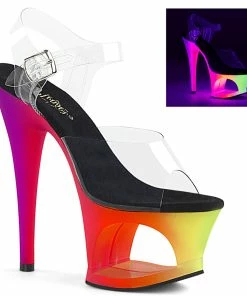 Pleaser Shoes By Pleaser USA 7 Inch Heels MOON-708UV Pleaser Shoes Glowing Stripper Shoes