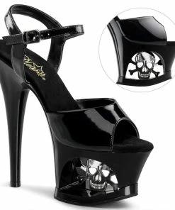 Pleaser Shoes By Pleaser USA MOON-709SK Pleaser Shoes Sexy Skull Stripper Shoe