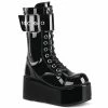 PETROL-150 Demonia Shoes Gothic Platform Calf Boot Unisex Demonia Footwear