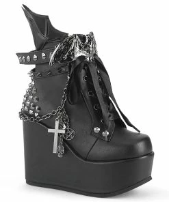 Women's Demonia Footwear POISON-107 Demonia Shoes Gothic Wedge Boot