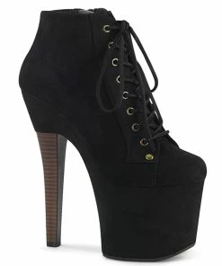Pleaser Shoes By Pleaser USA RADIANT-1005 Pleaser Faux Suede Platform Ankle High Stripper Bootie