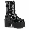 RANGER-308 Demonia Shoes Patent Gothic Boots Women's Demonia Footwear