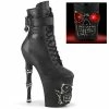 Pleaser Shoes By Pleaser USA RAPTURE-1020STR-LT Pleaser Shoes Light UP Eyes Skull Platform Stripper Boot