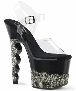 Pleaser Shoes By Pleaser USA SCALLOP-708-2RS Pleaser Shoes Clearance Bling Exotic Dancer Shoe