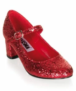 Funtasma Costume Footwear SCHOOLGIRL-50G Funtasma Shoes Red Gliiter Halloween Costume Shoes