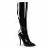 Pleaser Shoes By Pleaser USA SEDUCE-2000 Pleaser Shoes Black Patent Knee High Sexy Boot Halloween Costume Footwear