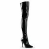 Pleaser Shoes By Pleaser USA SEDUCE-3000 Pleaser Shoes Black Patent Thigh High Boot