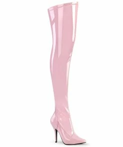 Pleaser Shoes By Pleaser USA Thigh High Boots SEDUCE-3000 Pleaser Shoes Baby Pink Thigh Boots