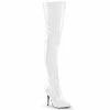 Pleaser Shoes By Pleaser USA SEDUCE-3010 Pleaser Shoes White High Heel Thigh Boot Halloween Costume Footwear