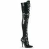 Pleaser Shoes By Pleaser USA Thigh High Boots SEDUCE-3024 Pleaser Shoe Lace Up Thigh High Boot