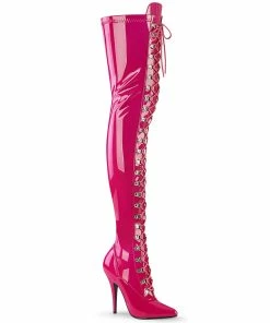 Pleaser Shoes By Pleaser USA SEDUCE-3024 Pleaser Shoes Hot Pink Thigh High Sexy Boot