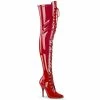 Pleaser Shoes By Pleaser USA SEDUCE-3024 Pleaser Shoes Red Patent Thigh High Sexy Boot Thigh High Boots
