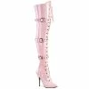 Pleaser Shoes By Pleaser USA SEDUCE-3028 Pleaser Shoes Baby Pink Thigh High Boots