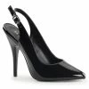 Pleaser Shoes By Pleaser USA SEDUCE-317 Pleaser Shoes Black Patent Sling Back Pump Sexy Pumps