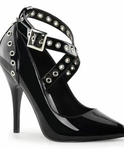 Pleaser Shoes By Pleaser USA SEDUCE-443 Pleaser Shoes Black Patent Pump Sexy Pumps