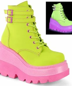 SHAKER-52 Demonia Shoes UV Reactive Festival Boots