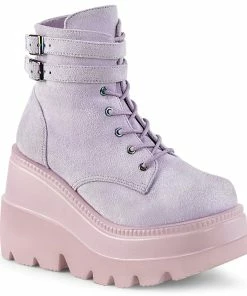 SHAKER-52 Demonia Shoes Lavender Gothic Boots