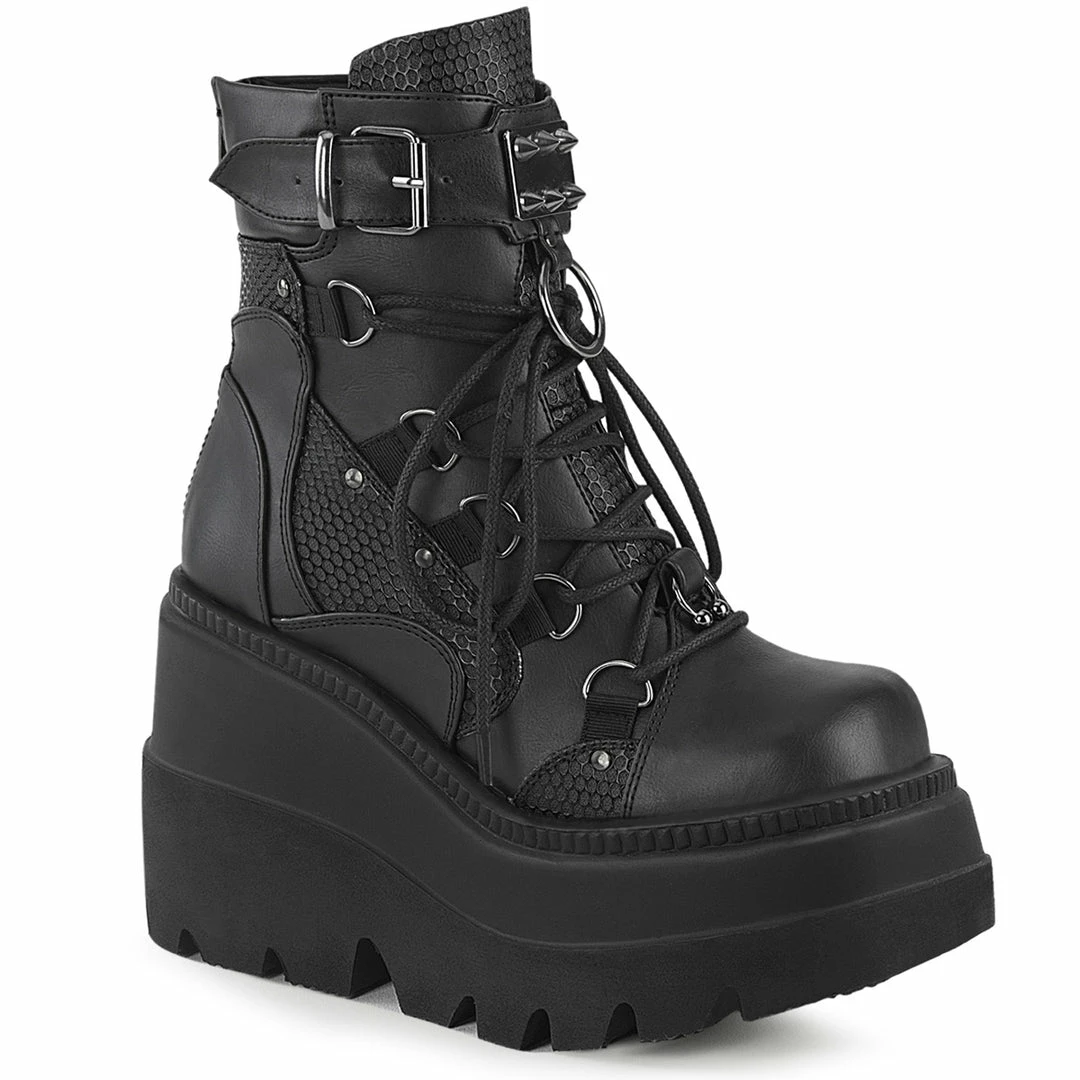 Promo π Demonia Shoes SHAKER-60 Demonia Gothic Wedge Knee High Boot Women's Demonia Footwear π 1 Demonia Shoes SHAKER-60 Demonia Gothic Wedge Knee High Boot Women's Demonia Footwear